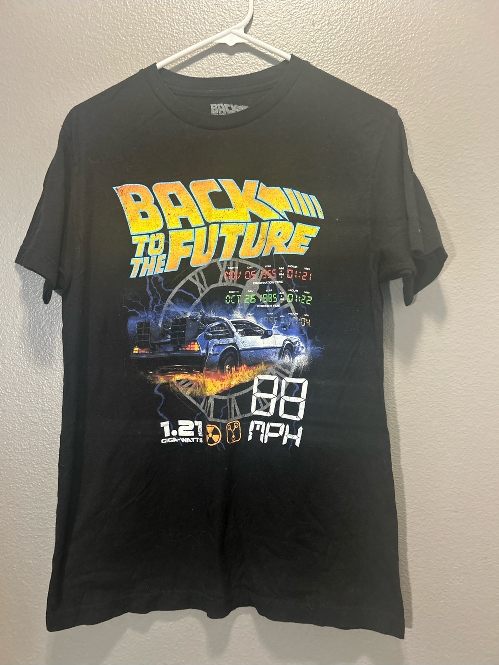 Back to the Future Graphic Tee Shirt Mens Medium M Black Movie Logo Bioworld